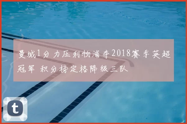 曼城1分力压利物浦夺2018赛季英超冠军 积分榜定格降级三队